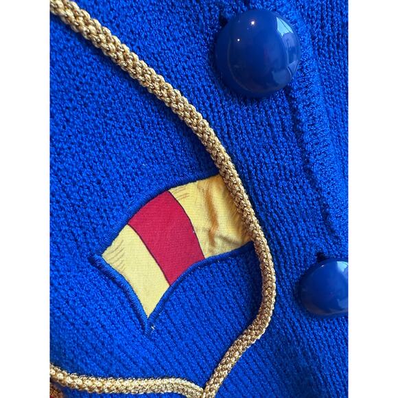 Anne Crimmins for UMI Collections Royal Blue Cardigan Womens M Hong Kong 1980s - Picture 7 of 12